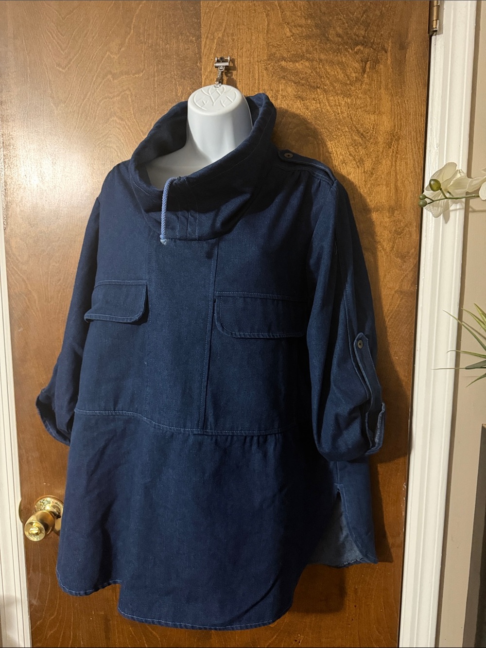 Navy Blue Women's Pullover Tunic Top